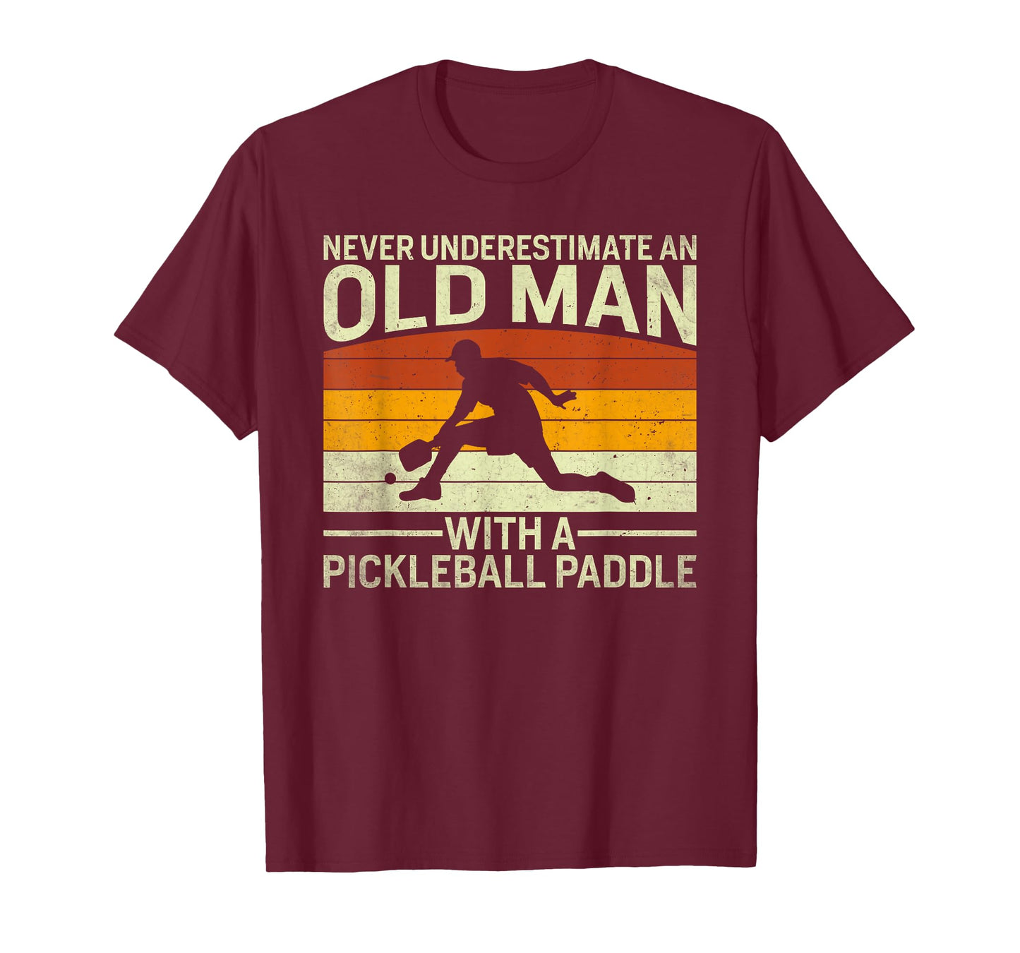 Funny Old Man with Pickleball Paddle Grandpa dad papa T-Shirt