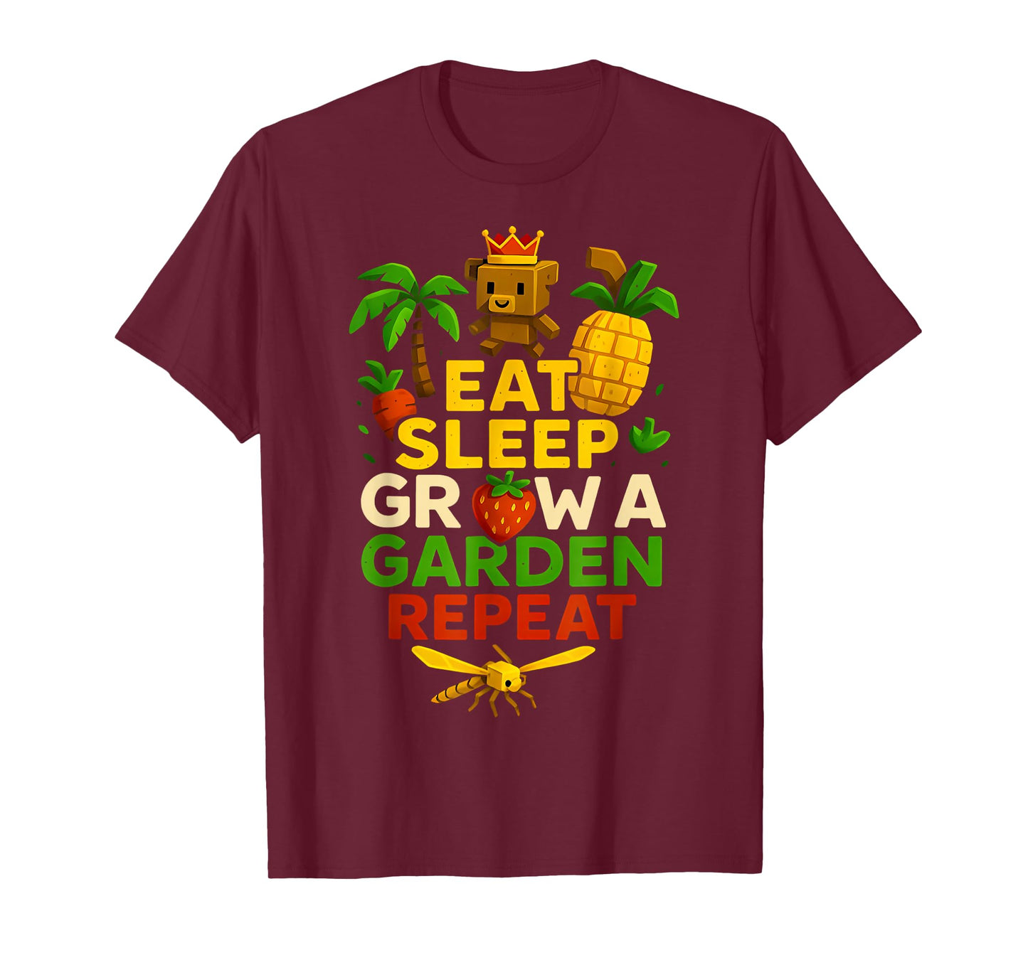 Funny Game Eat Sleep Grow A Garden Repeat Gamer Design T-Shirt