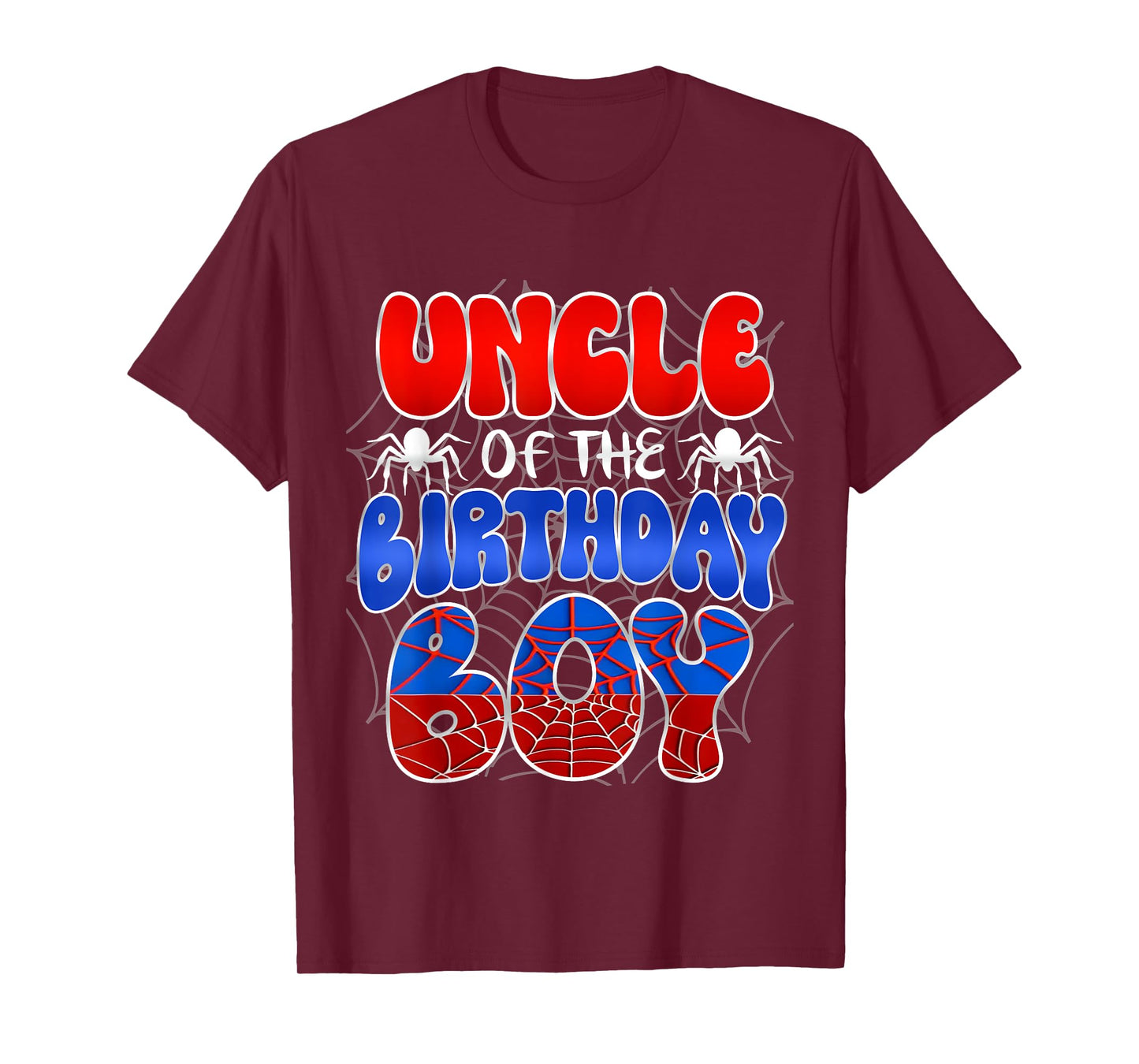 Uncle of the Birthday Boy Costume Spider Web Birthday Party T-Shirt