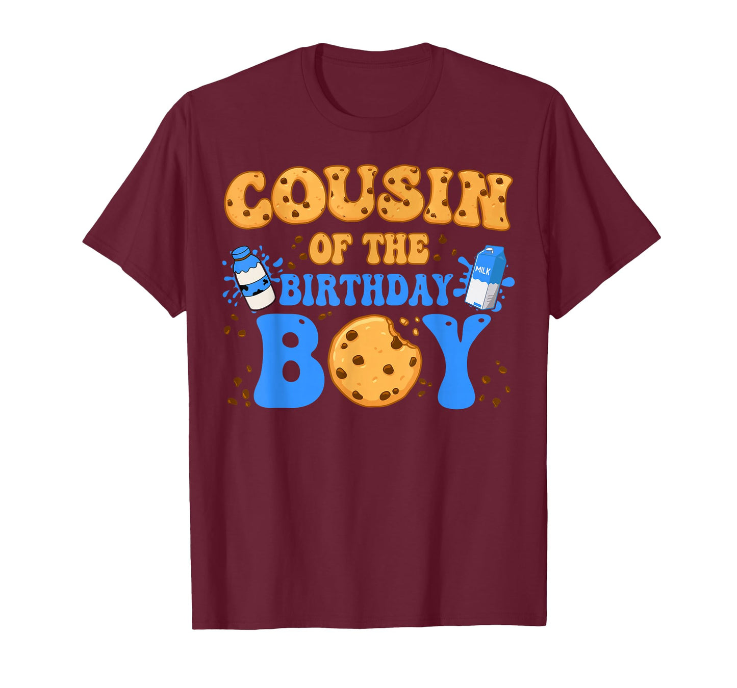 Cousin Of The Birthday Boy Milk and Cookies Lover T-Shirt
