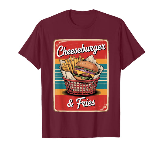 Vintage Cheeseburger & Fries T-Shirt