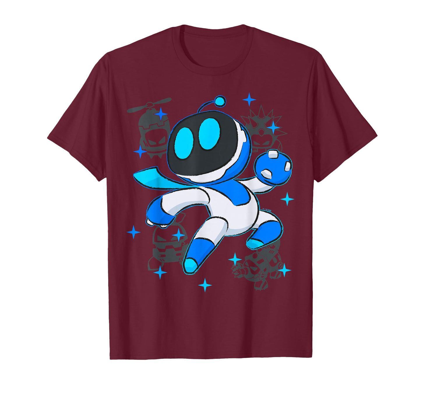 Astrobot PlayStation's Astro Bot Fighting Enemies in Space T-Shirt