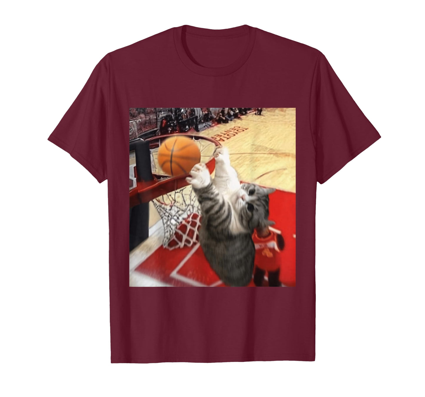 Vintage Funny Cat Dunking Basketball Meme Humor Cat Lovers T-Shirt