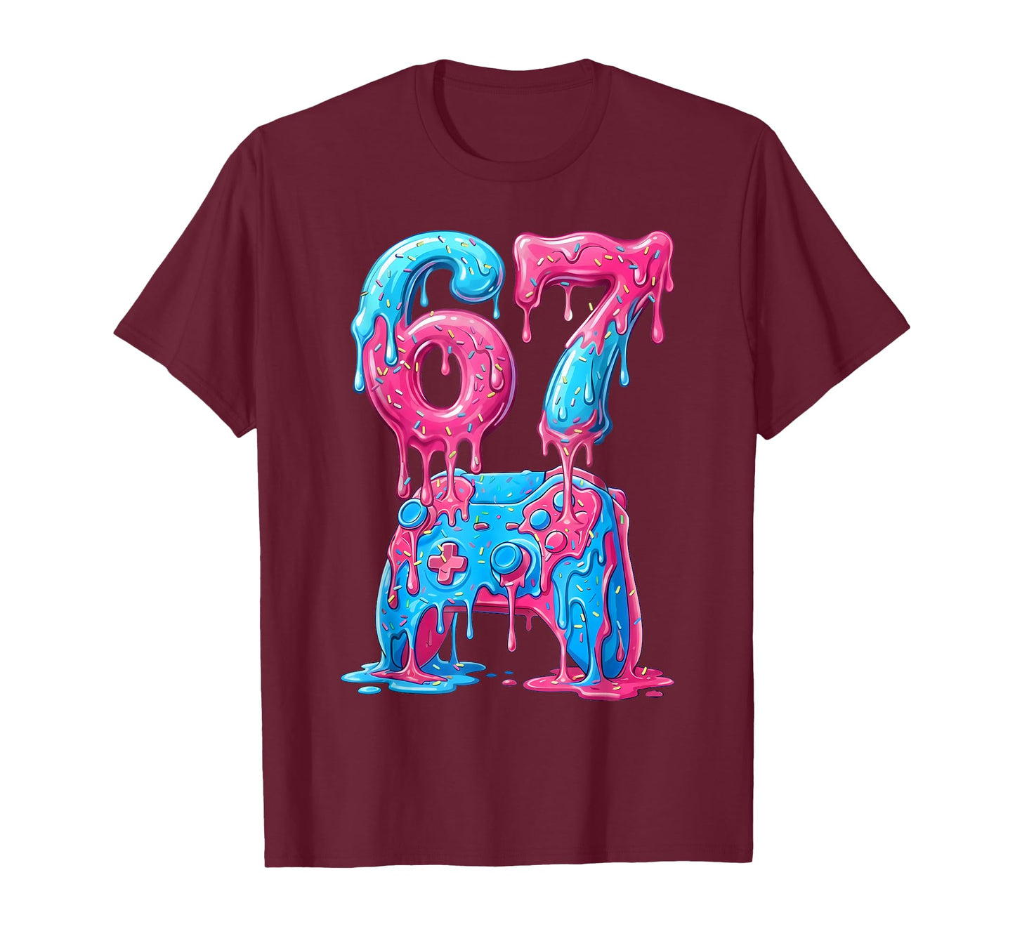 Ice Cream Drip Video Game Controller Gaming Kids 6 7 Meme T-Shirt