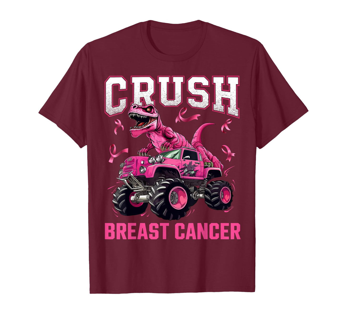 Crush Breast Cancer Awareness Monster Truck Toddler Boy Kid T-Shirt