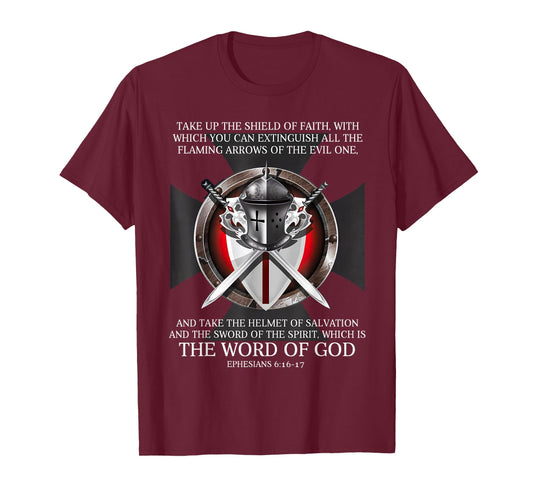 Knight Templar Christian Warrior The Shield of Faith T-Shirt