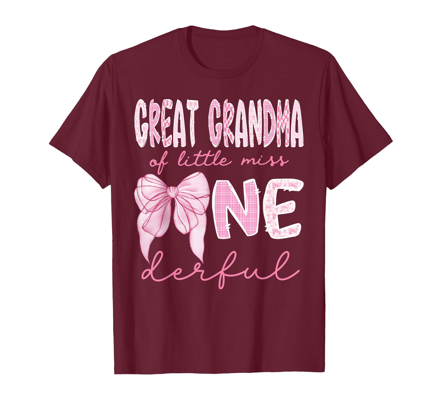 Great Grandma of Little Miss Onederful First Birthday Girl T-Shirt