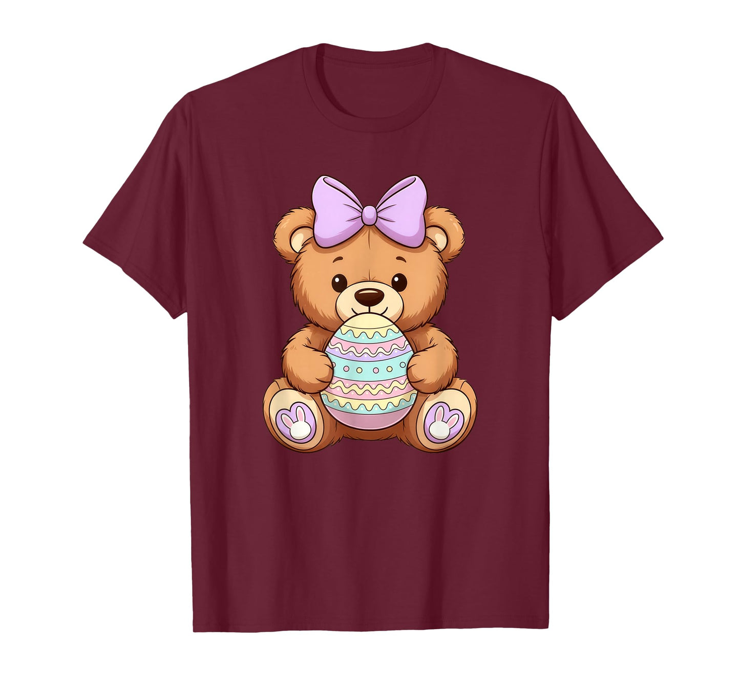 Cute Easter Teddy Bear Holding Egg Spring Coquette Aesthetic T-Shirt