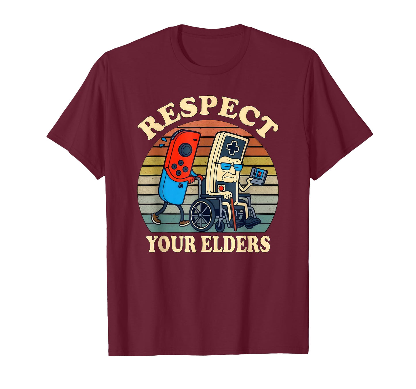 Respect Your Elders Gaming Control Retro Funny Gamer T-Shirt