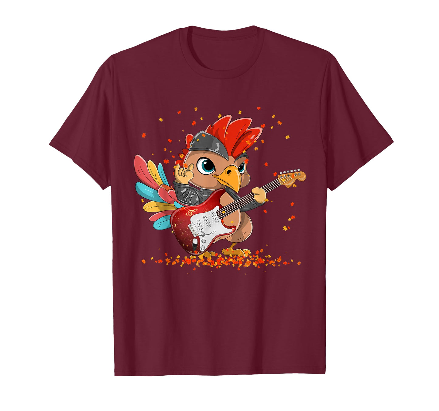 Rockin' Turkey - Fun Musical Thanksgiving Guitar Rock N Roll T-Shirt