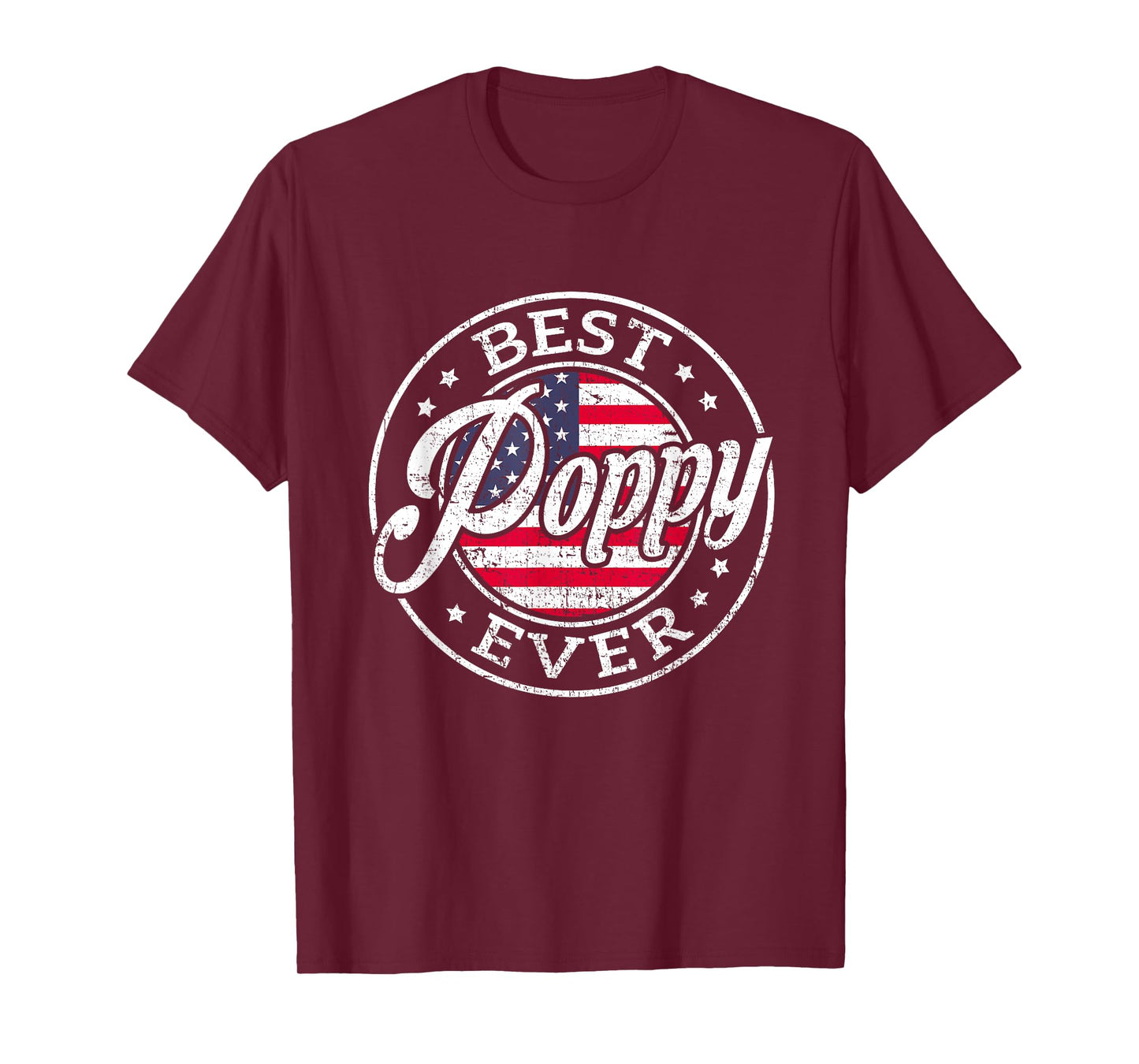 Best Poppy Ever USA Flag Fathers Day Family T-Shirt