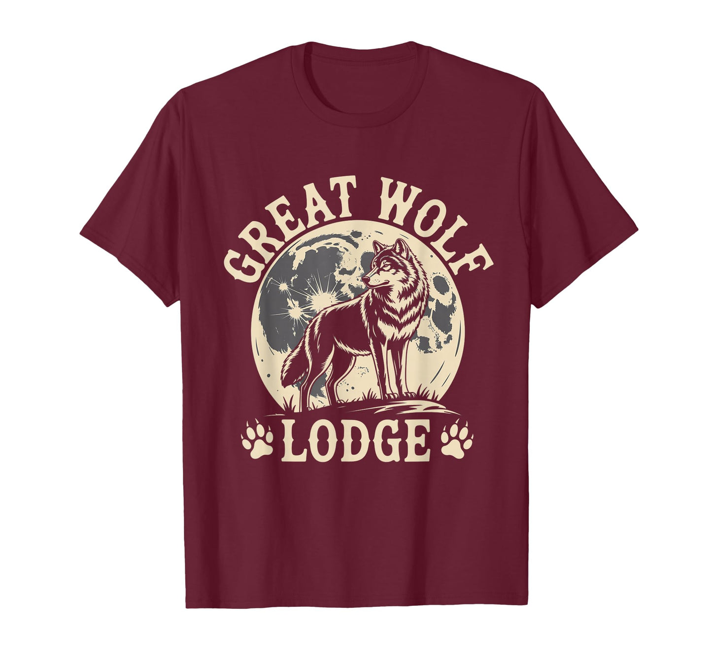 Great Wolf Lodge Howling Wolf Full Moon Nature Scene T-Shirt