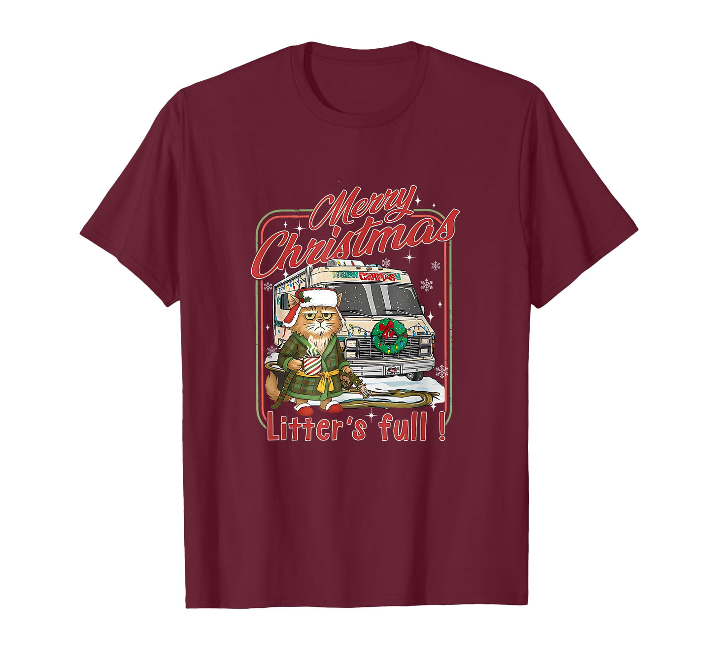 Litter’s Full Funny Cat Lovers Christmas for Men Women Kids T-Shirt