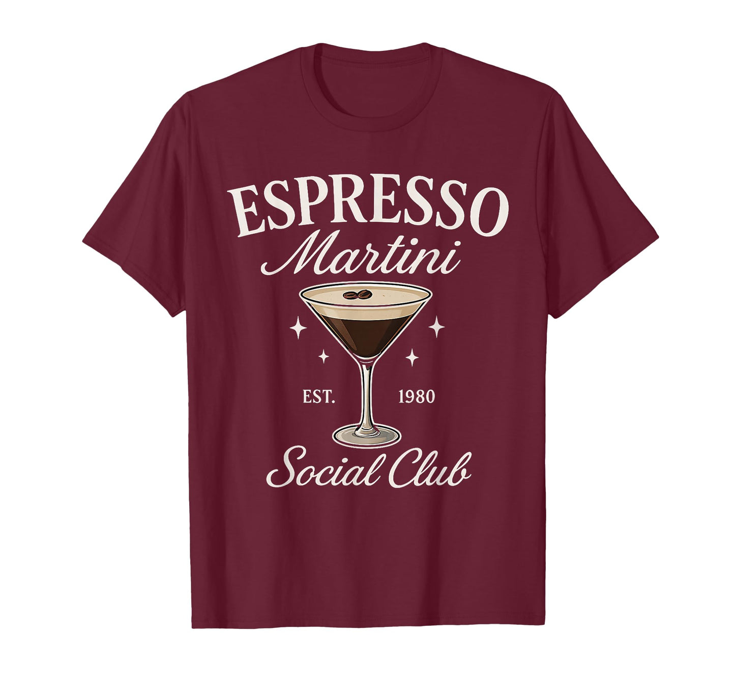 Espresso Martini Social Club Coffee Cocktail Cafe Back T-Shirt