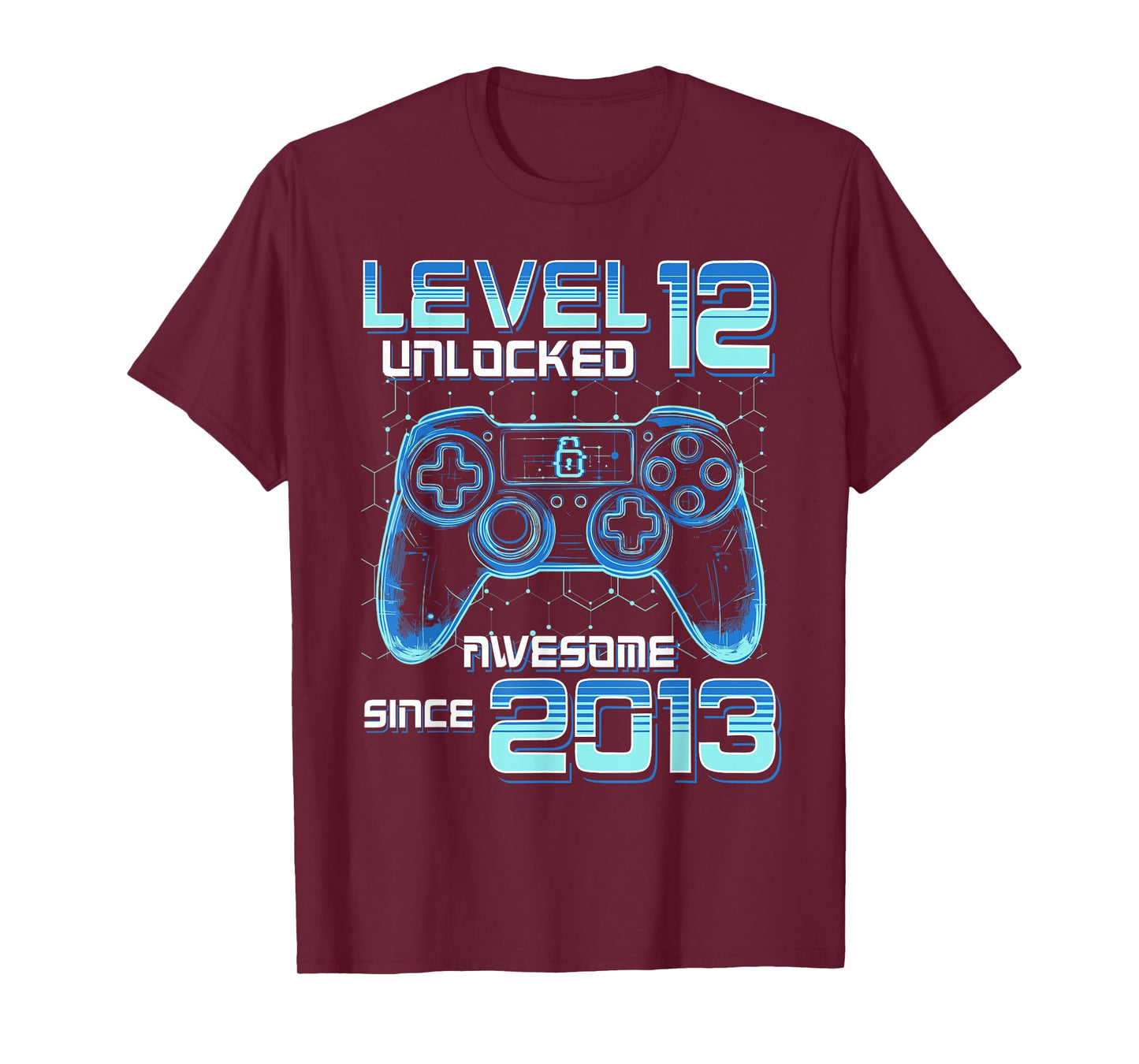 Level 12 Unlocked Video Game Party 12th Birthday Gamer Boys T-Shirt