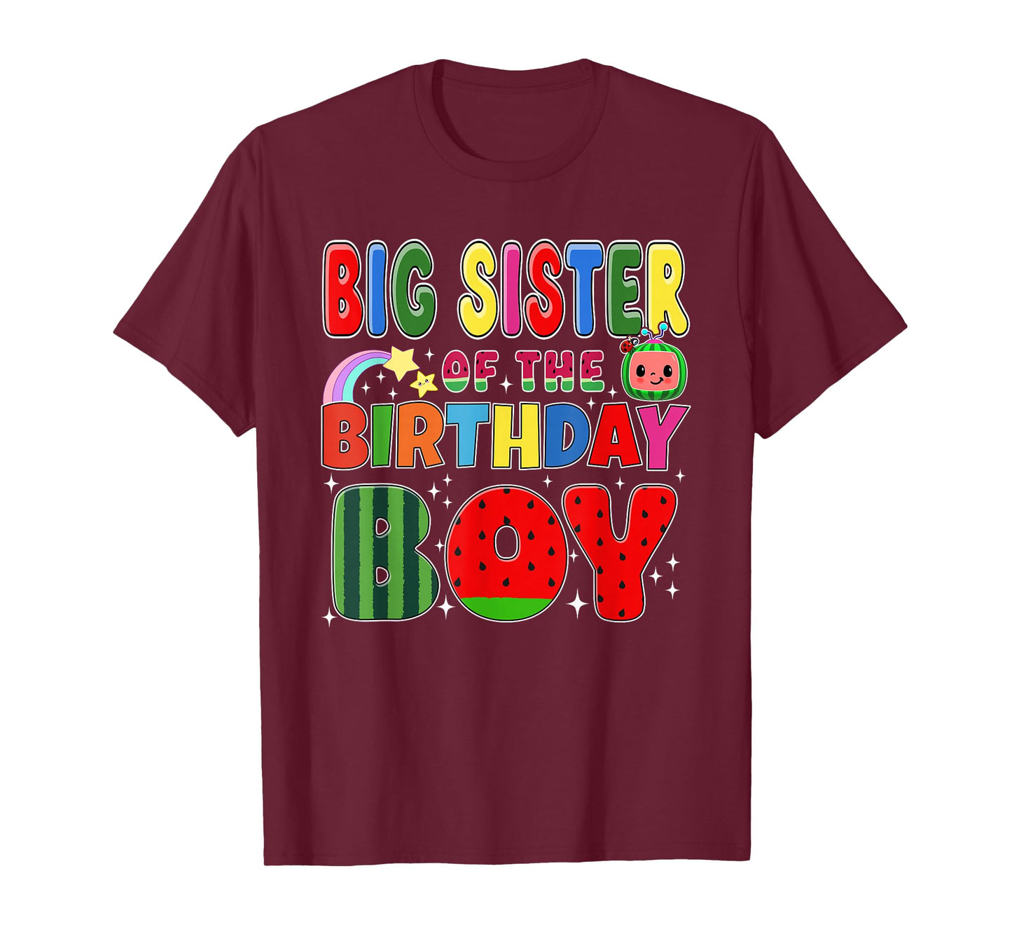 Big Sister of The Birthday Boy Melon Family Matching Funny T-Shirt