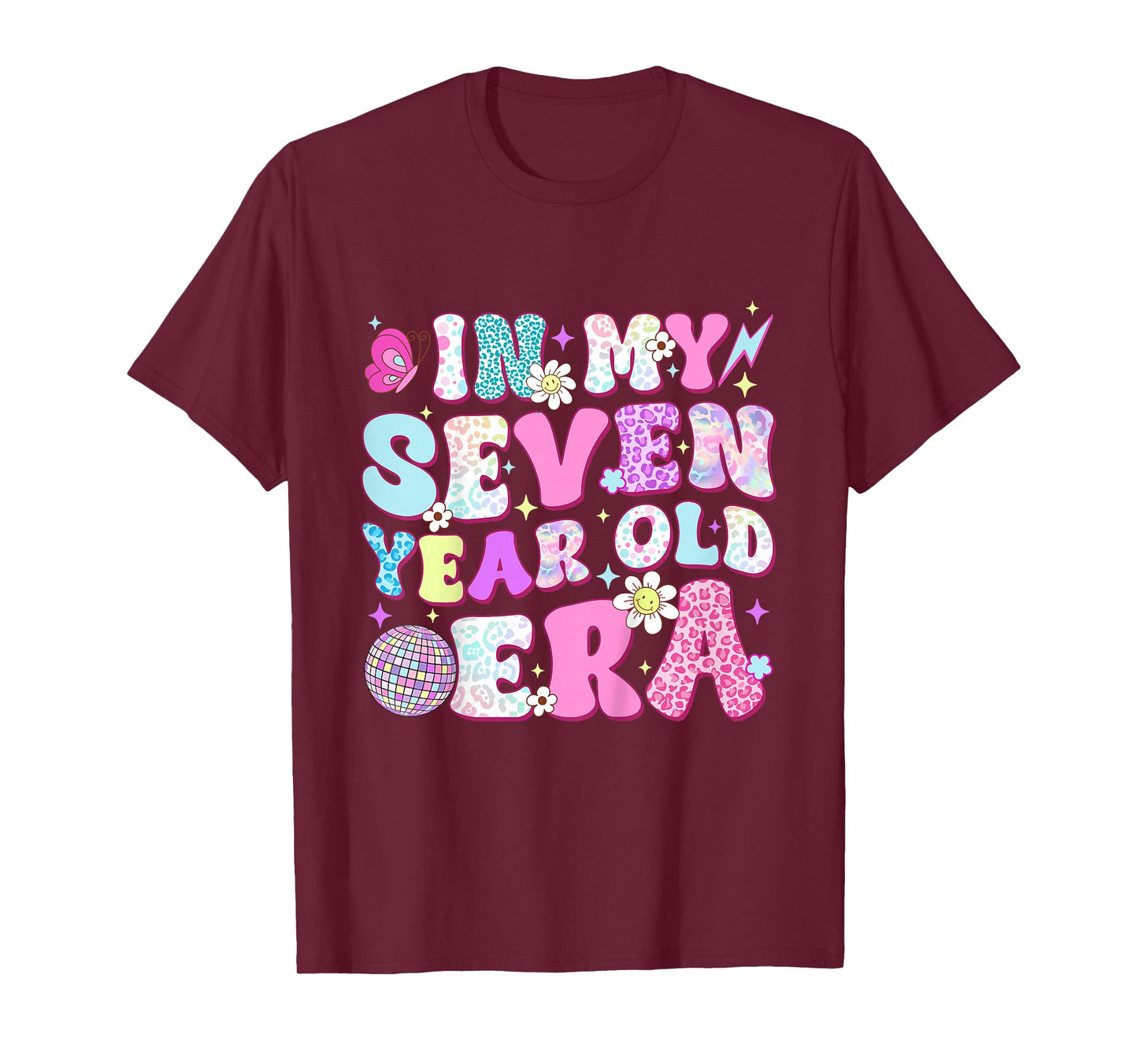 7 Year Old In My Seven Year Old Era Girl Kids 7th Birthday T-Shirt