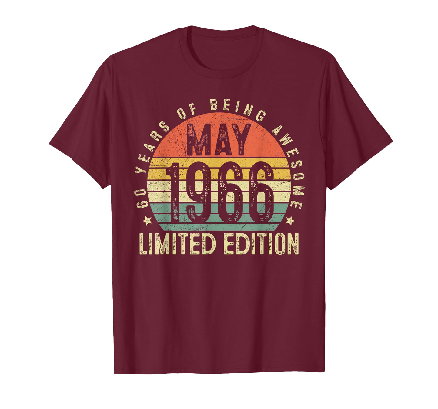 60 Year Old Vintage Born in May 1966 60th Birthday Men Women T-Shirt