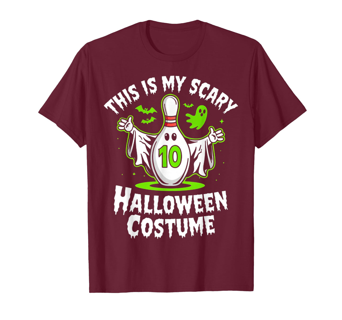 Funny Ghost Bowling League Team Halloween Humor Design T-Shirt