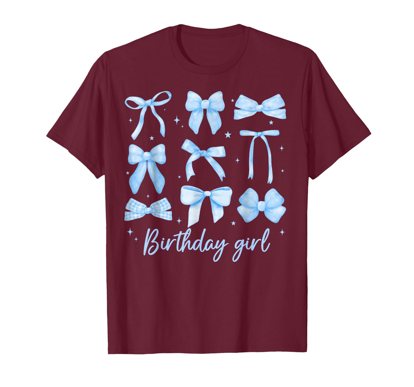 Birthday Girl Coquette Funny Birthday Girl Blue Coquette Bow T-Shirt