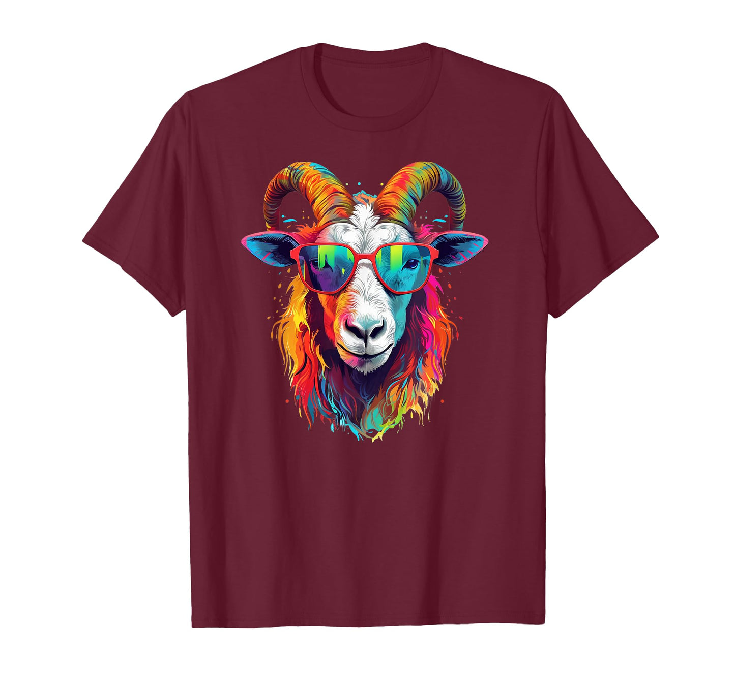 Dripping Psychedelic Goat Trippy Splatter T-Shirt