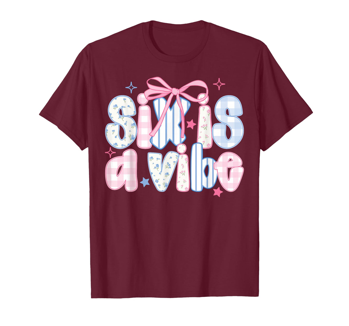 Six is A Vibe Coquette 6th Birthday 6 Years Old Girls T-Shirt