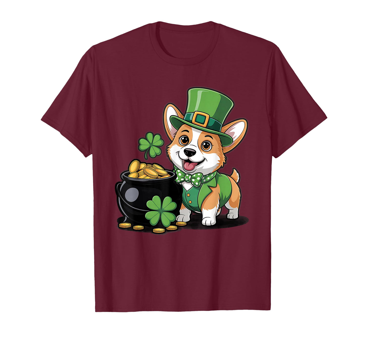 Cute Corgi Dog Shamrock Women Men Kids St Patrick's Day T-Shirt