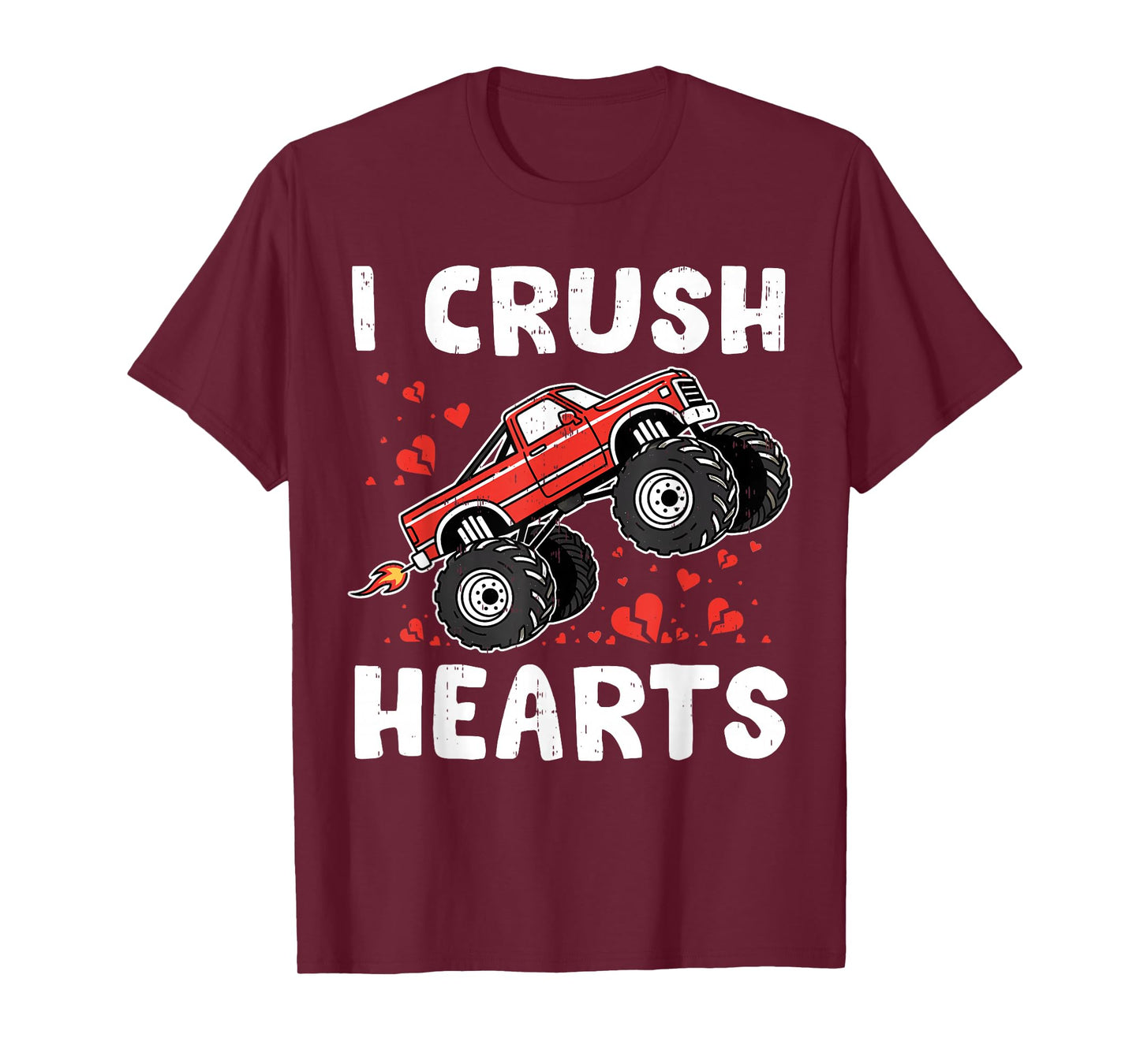 Funny Boys Valentines Monster Truck Tee Kids Toddlers Teens T-Shirt