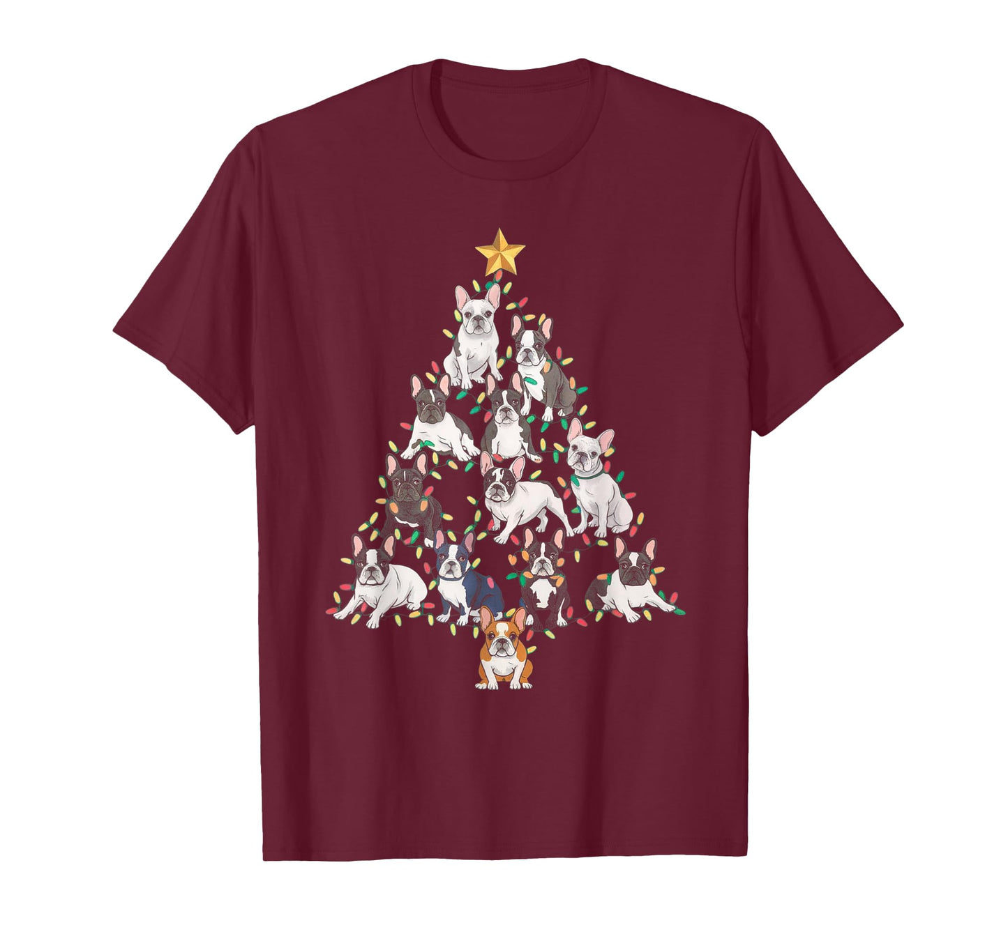 French Bulldog Christmas Tree Frenchie Dog Xmas Pajamas Tee T-Shirt