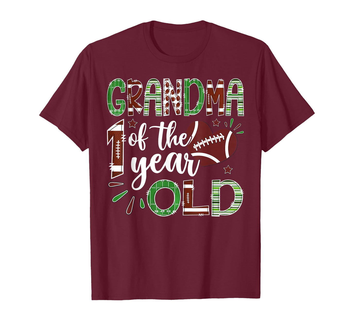 Grandma of The 1 Year Old Football First Birthday Boy T-Shirt