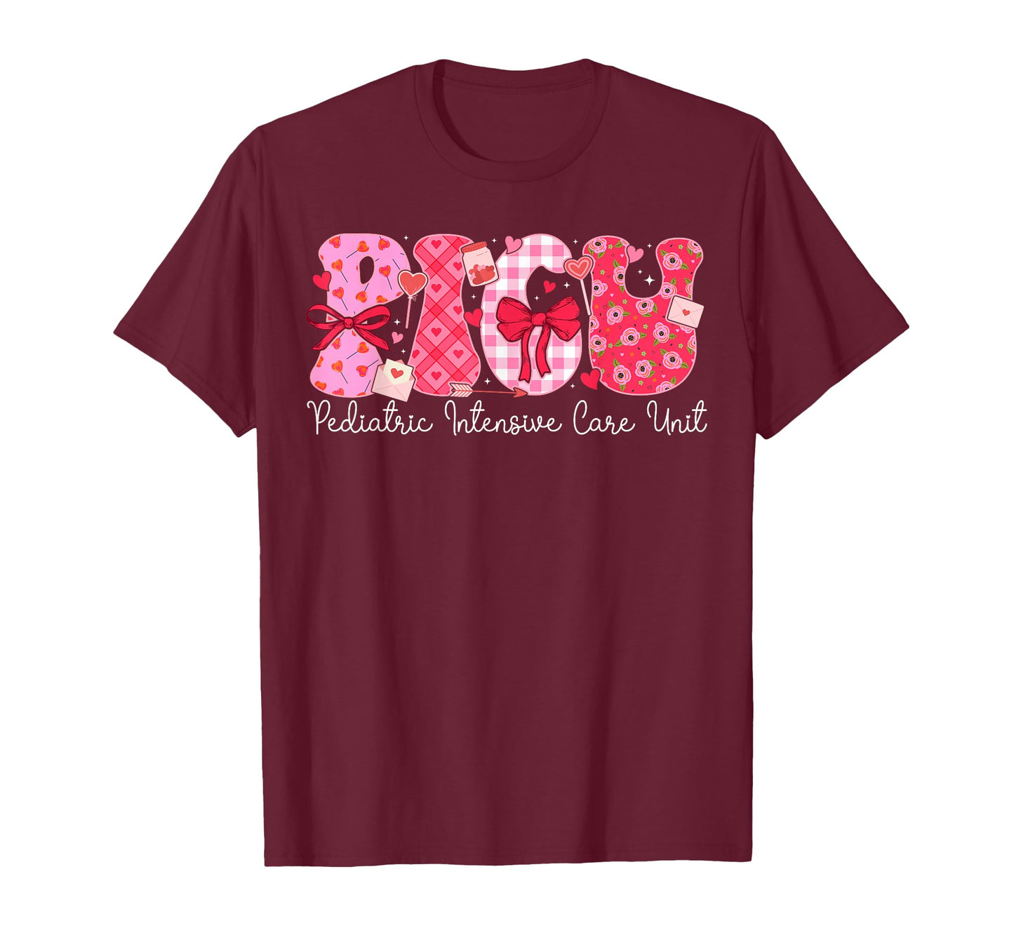 PICU Valentine Pediatric Intensive Care Unit Valentines Day T-Shirt