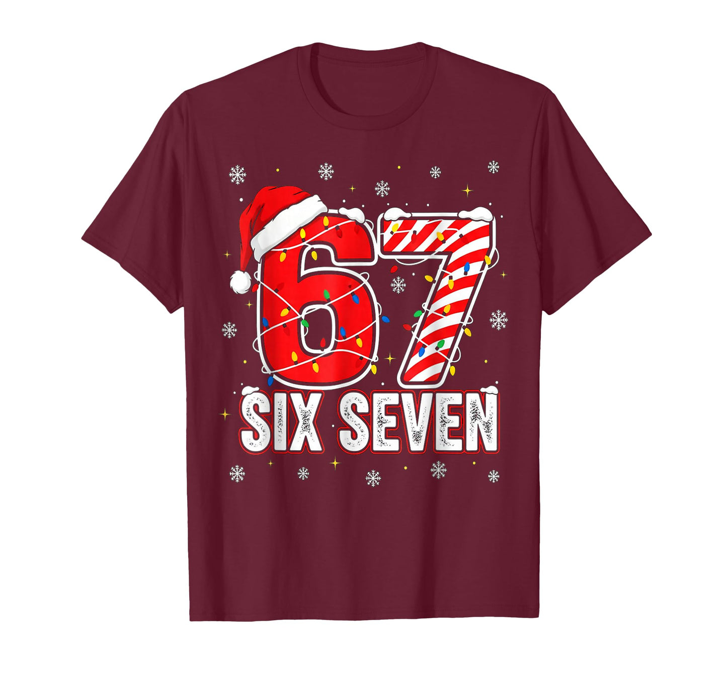 Funny Six Seven 67 Christmas Holiday Women Kids Xmas T-Shirt
