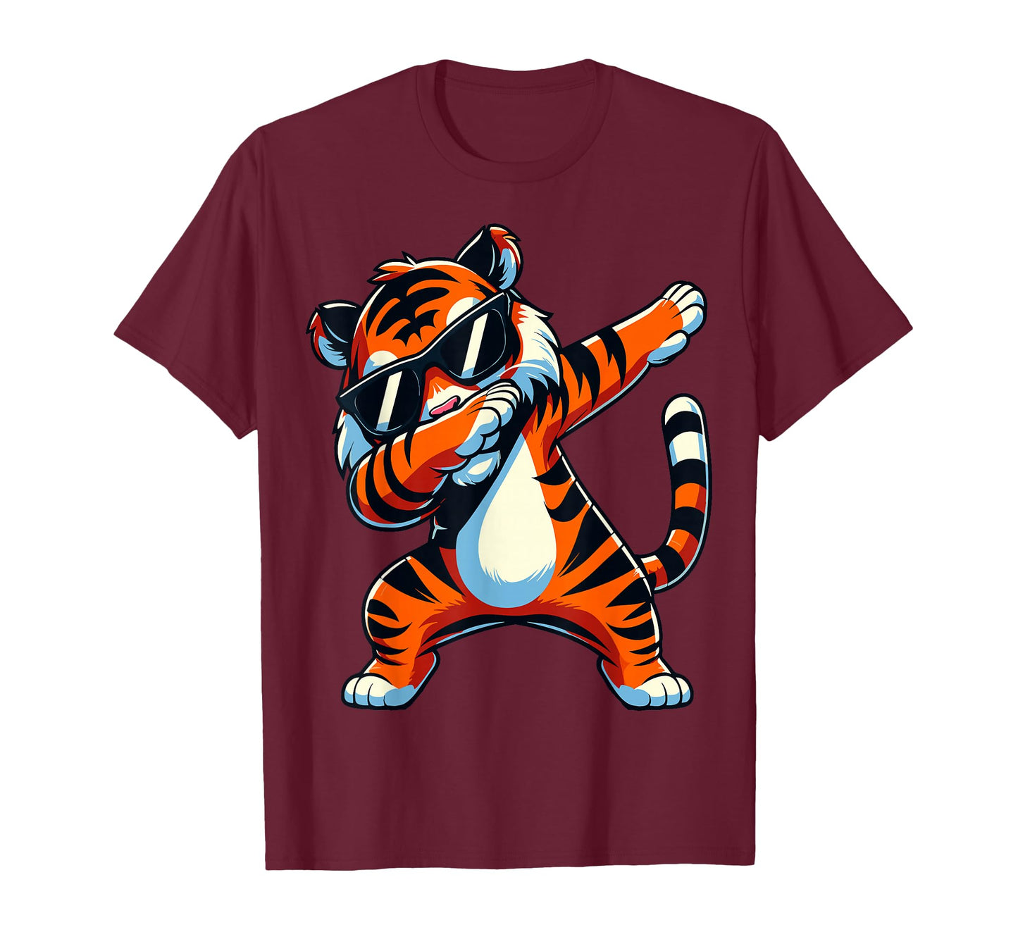 Dabbing Tiger with Sunglasses Tiger Animal T-Shirt