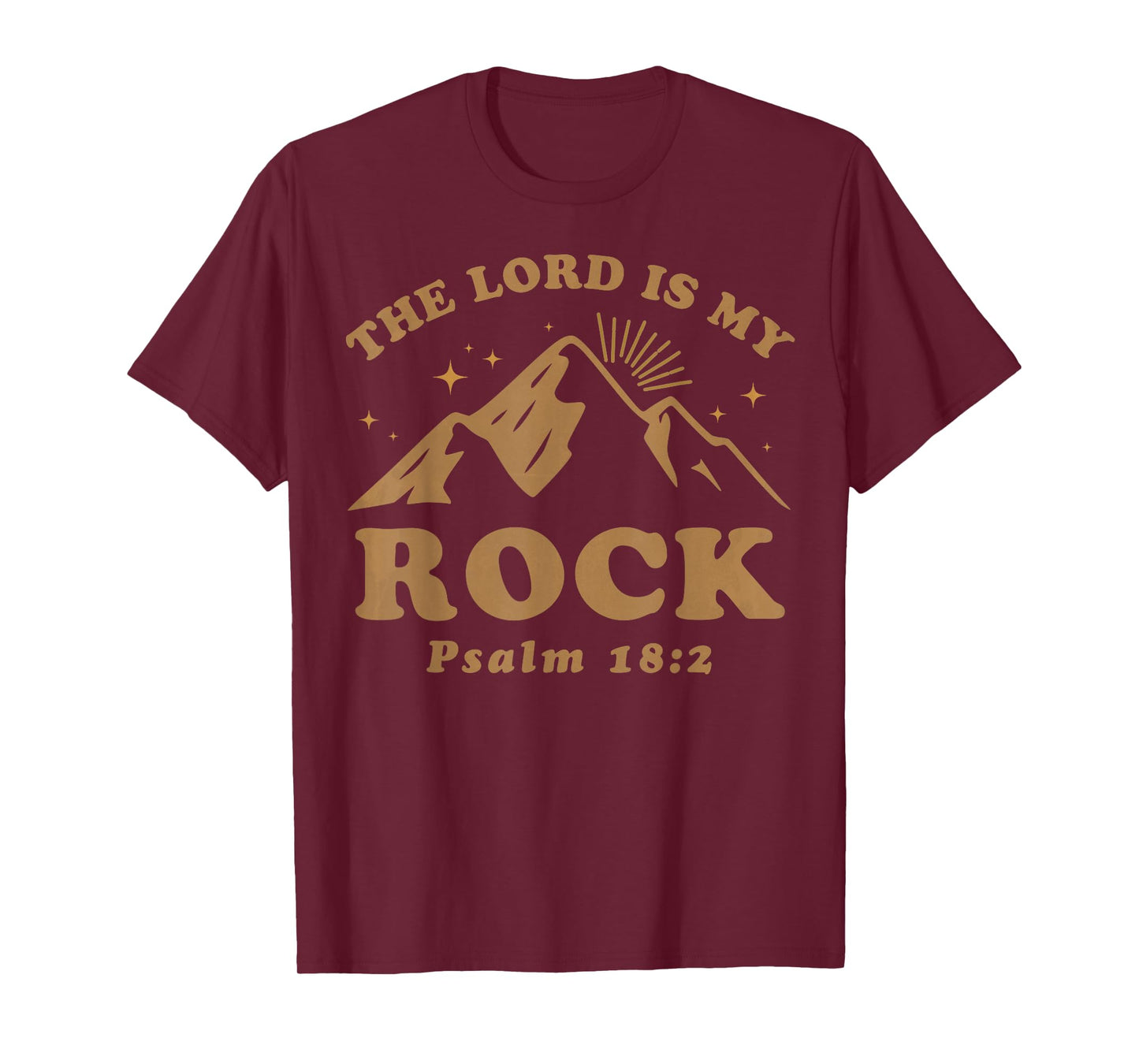 The Lord is My Rock Psalm 18 2 Bible Verse Mountain Retro T-Shirt