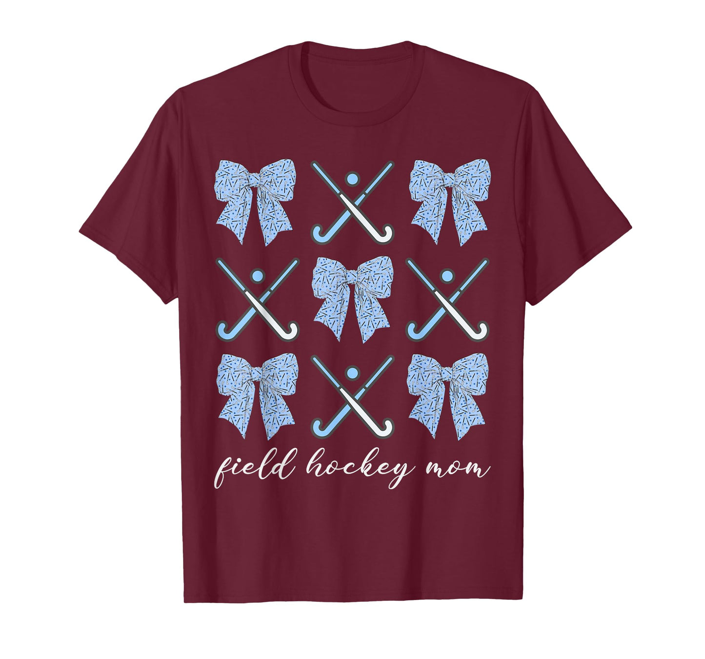 Field Hockey Mom Coquette Bow Cute Hockey Lovers Mothers Day T-Shirt