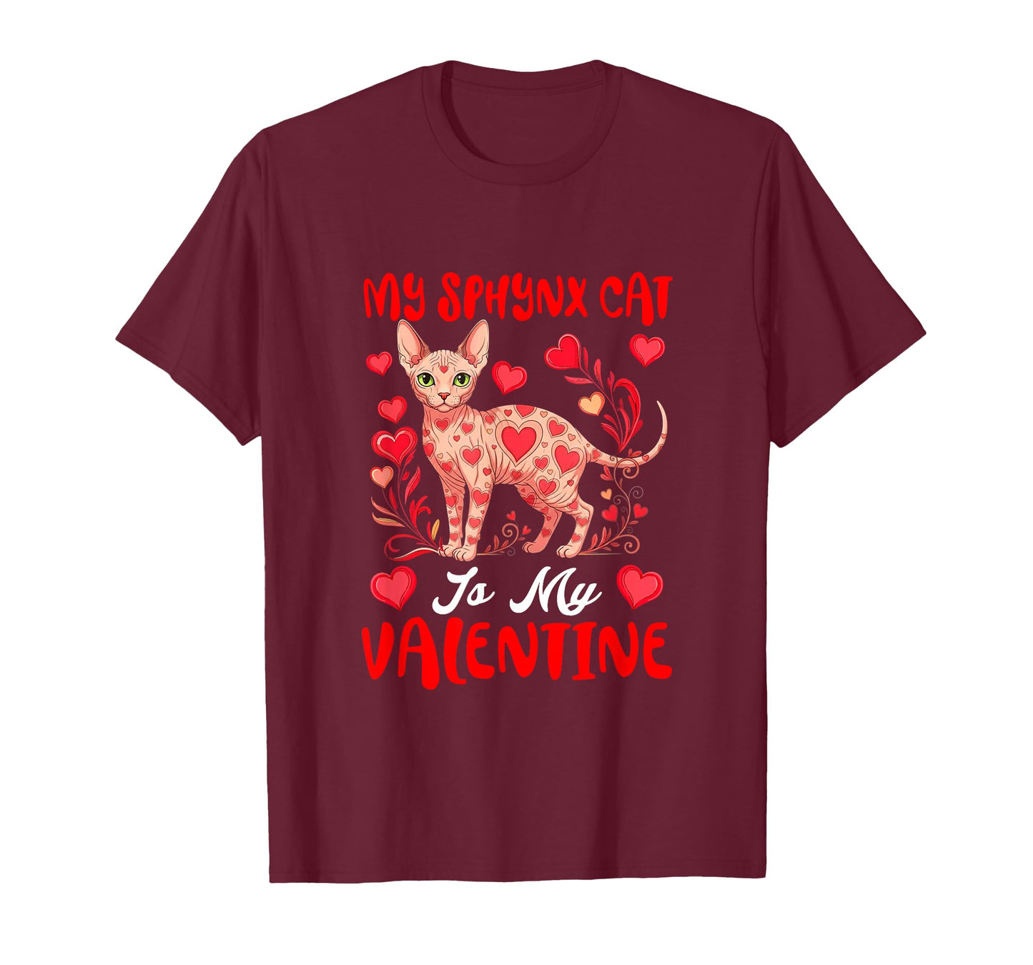 My Sphynx Cat is My Valentine Matching Dog Owner Kids T-Shirt
