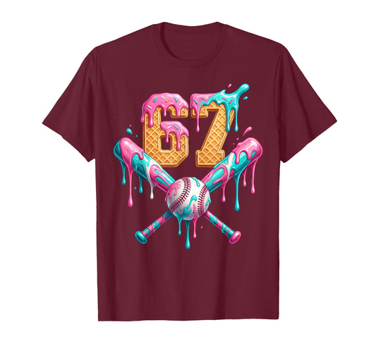 Baseball Drip Number 67 Player T-Shirt