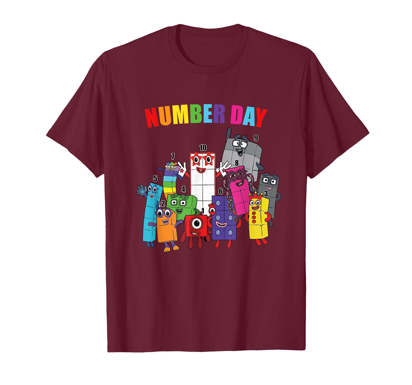 Number Day Colorful Math Numbers Educational Learning T-Shirt