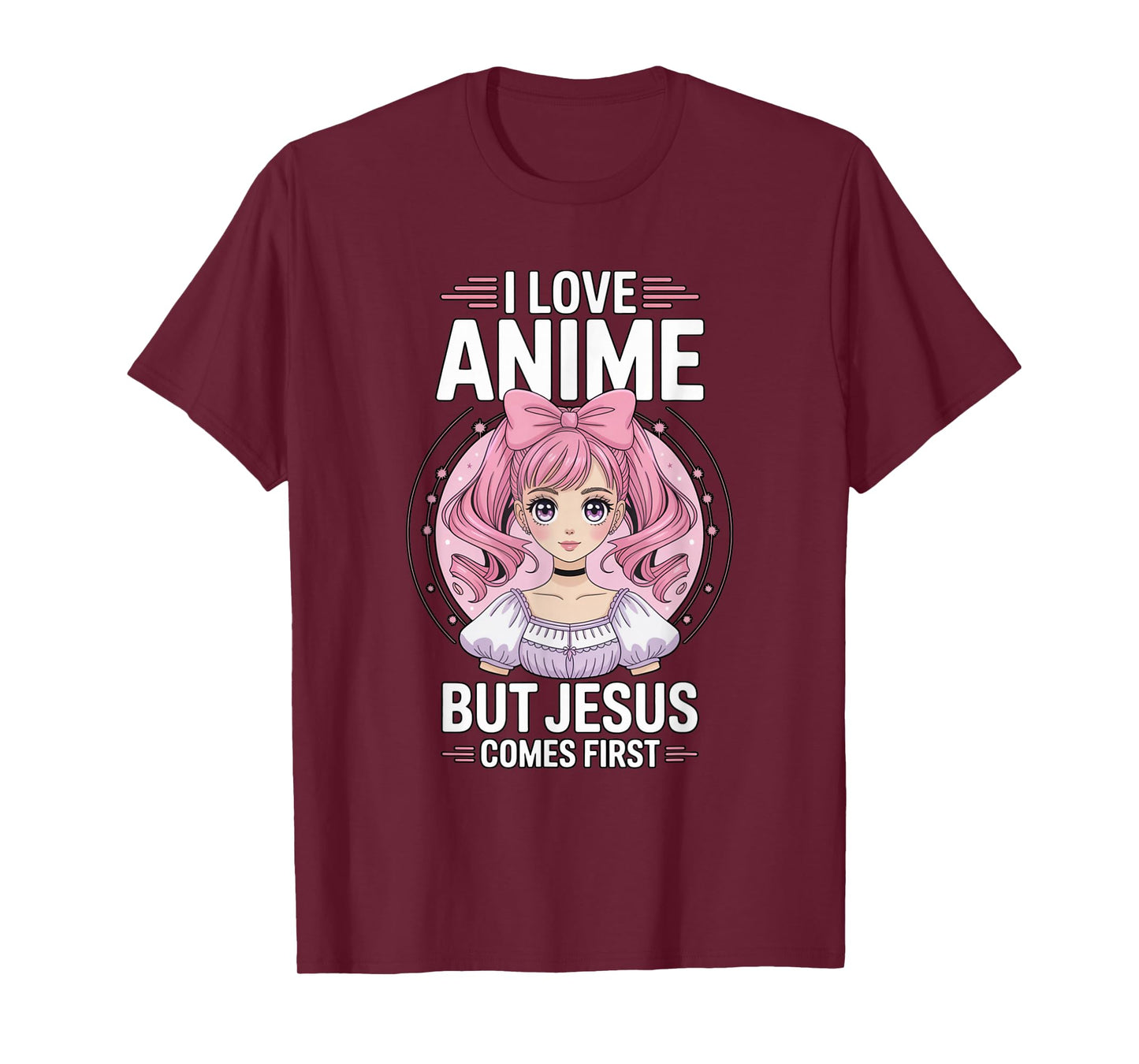 I Love Anime But Jesus Comes First Christian Kawaii T-Shirt