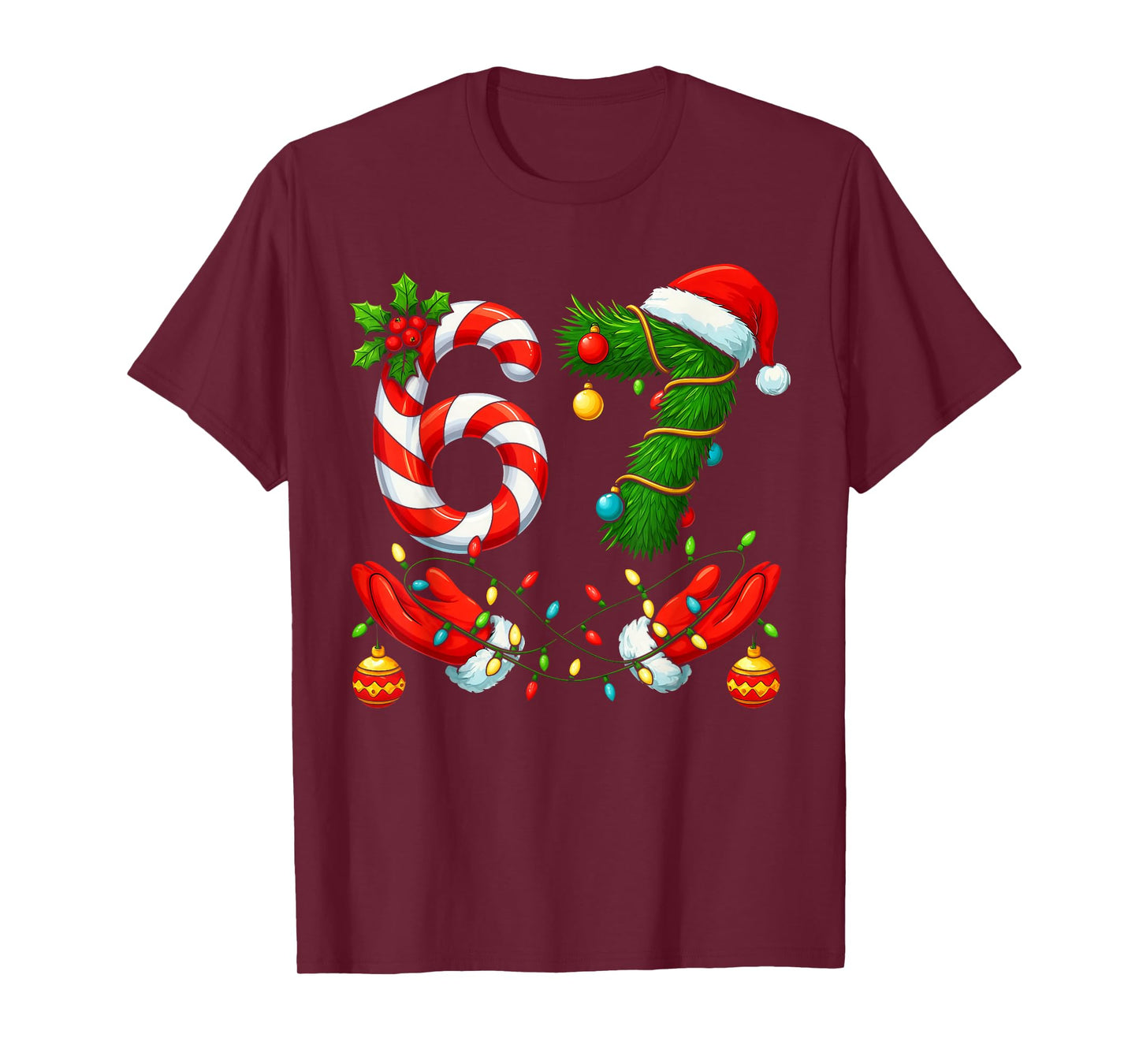 67 Christmas 6 7 Meme Pajamas Holiday Gen Alpha Slang T-Shirt