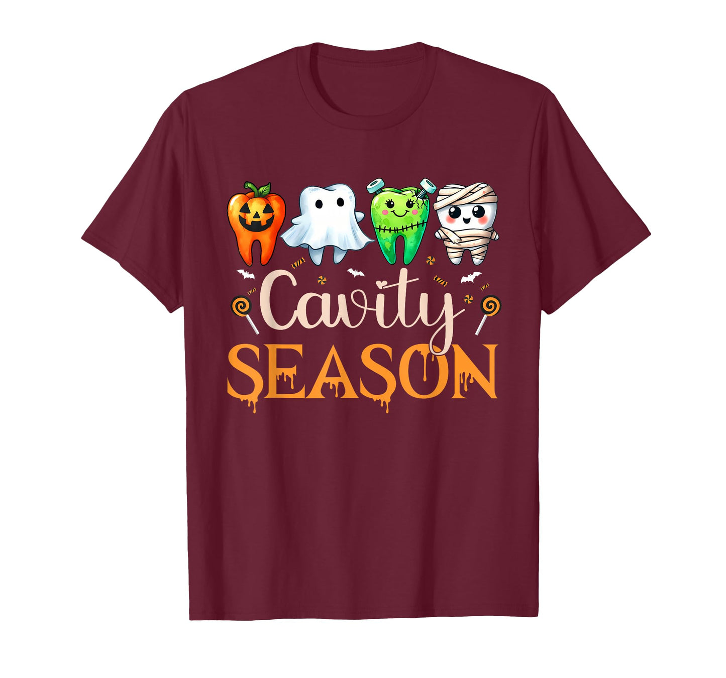 Cavity Season Ghosts Halloween Dental Hygienist Or Assistant T-Shirt