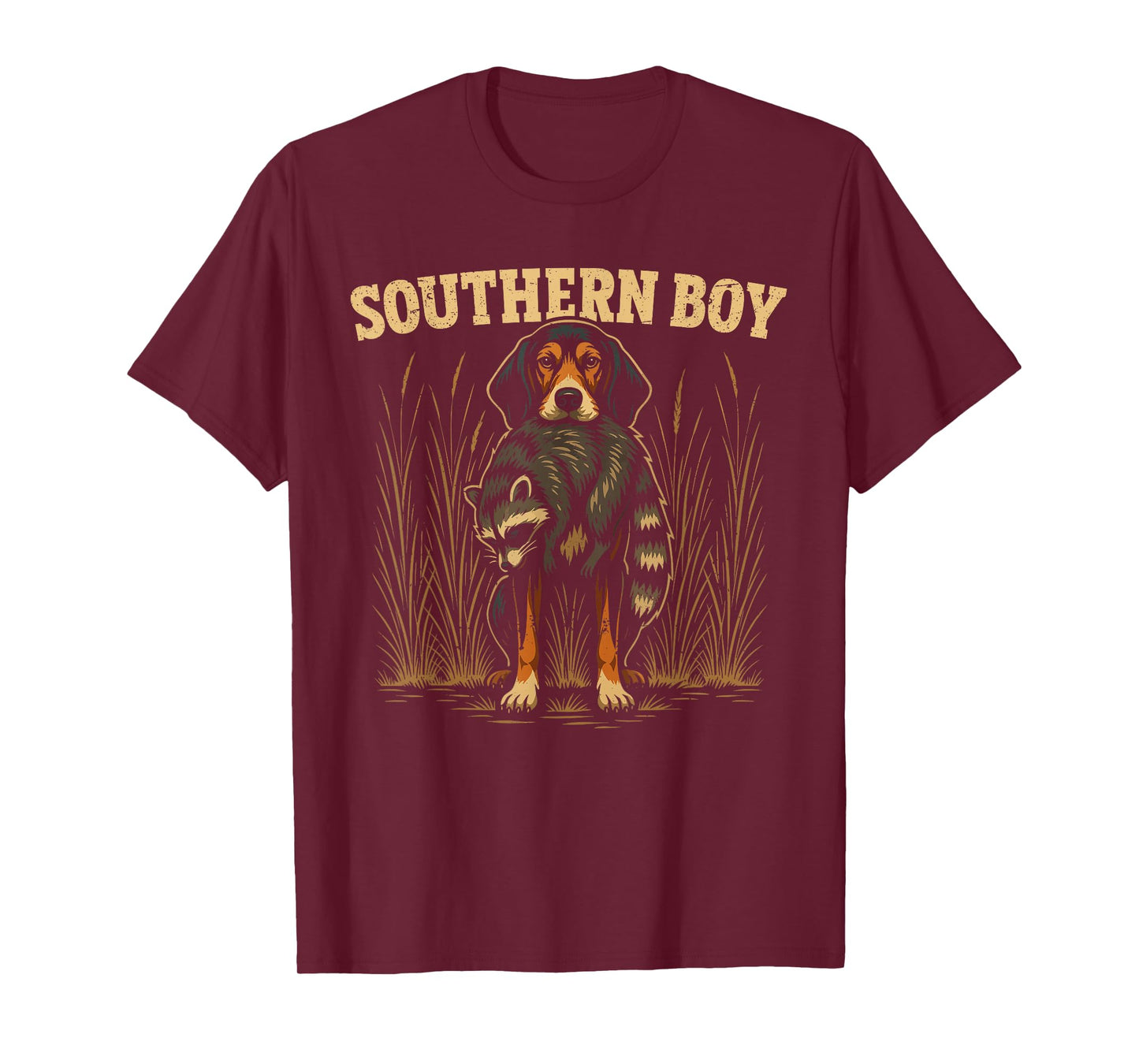 Coon Hunting Raccoon Hunter Hound Dog Southern Boy T-Shirt
