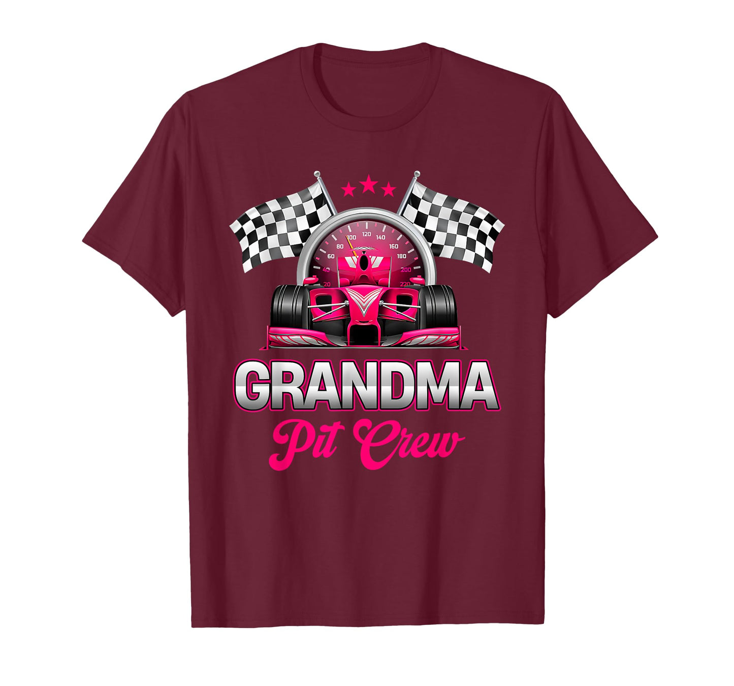 Grandma Pit Crew Race Car Birthday Girl Party Racing Family T-Shirt
