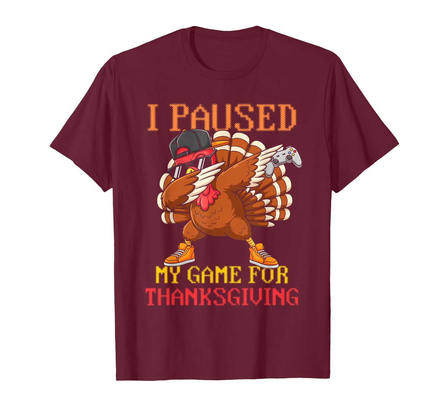 Happy Thanksgiving Gaming Fall Turkey Gamer Boys Kids Mens T-Shirt