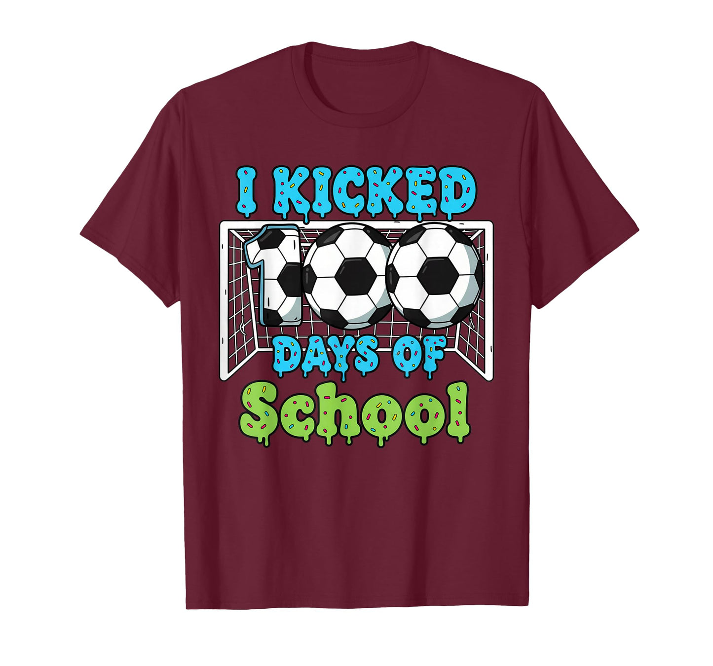 I Kicked 100 Days of School Soccer Funny Boys Kids Sports T-Shirt