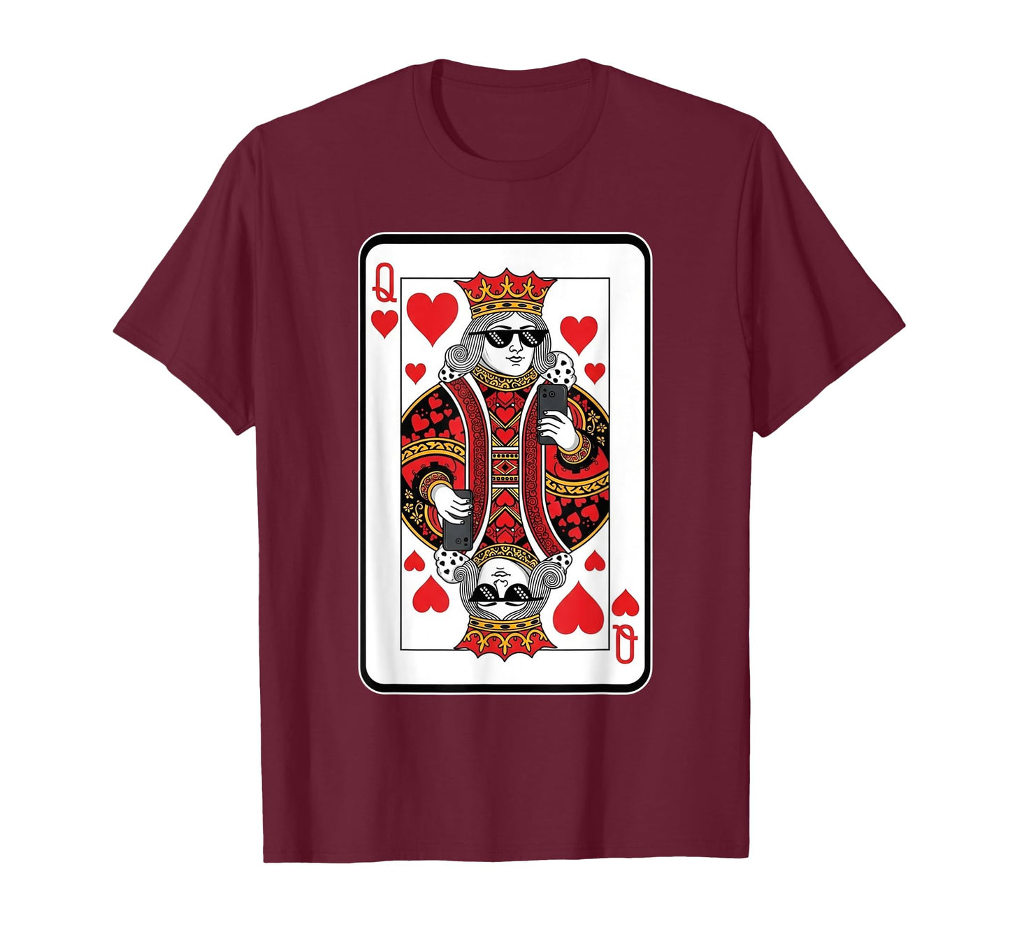 Classic Black Queen of Hearts Playing Card Poker Queen T-Shirt