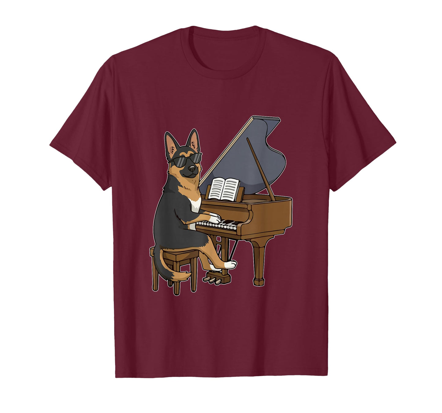 German Shepherd Playing Piano Instrumentalist Funny Owner T-Shirt