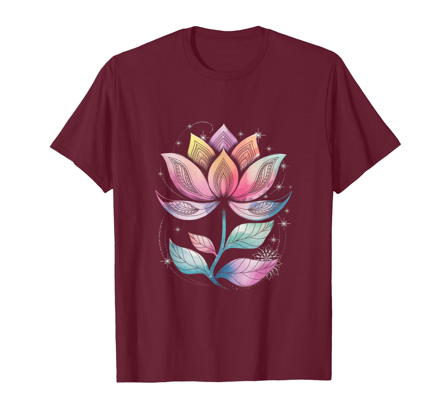 Bohemian Rainbow Lotus Flower Yoga Lotus flower T-Shirt