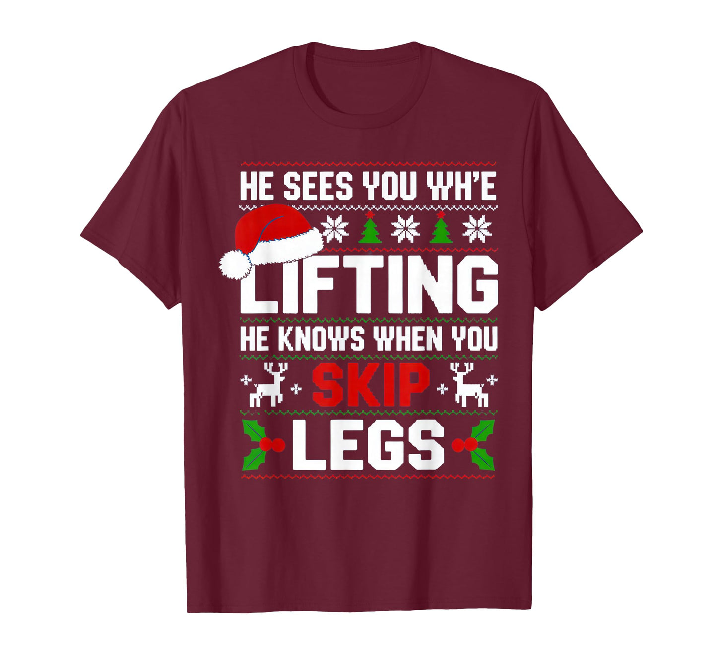He Sees You Lifting Skip Legs Gym Enthusiasts Funny T-Shirt
