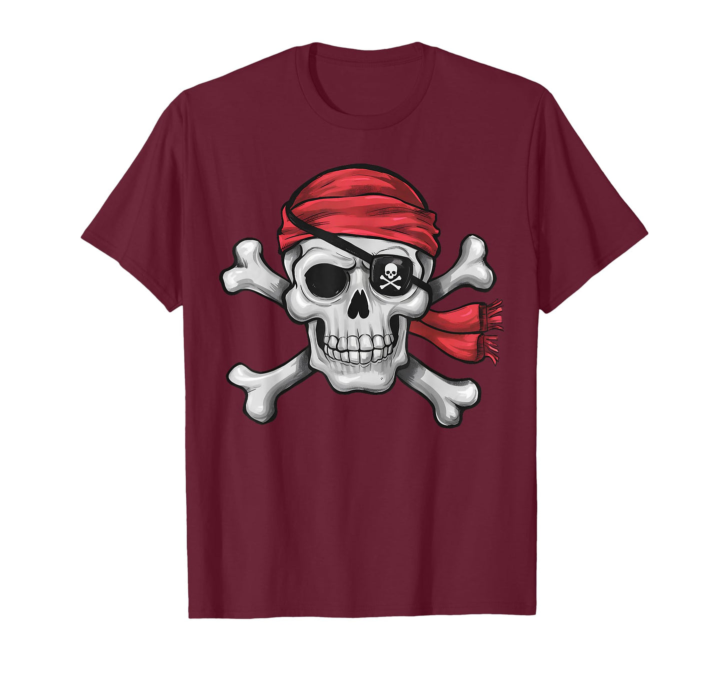Pirate Skull Crossbones Halloween Costume Men Boy Kids T-Shirt